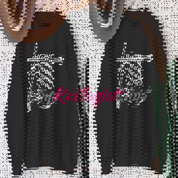 Knitlogist おもしろ編み物 スウェットシャツ 年配の女性への贈り物