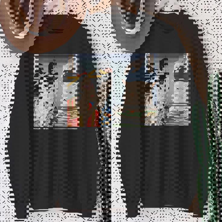 Lady Yelling At Cat Meme スウェットシャツ 年配の女性への贈り物