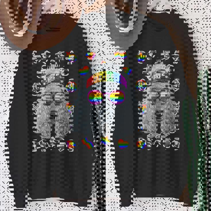 Lgbt プードル ゲイプライド 月 犬 レインボー レズビアン スウェットシャツ 年配の女性への贈り物