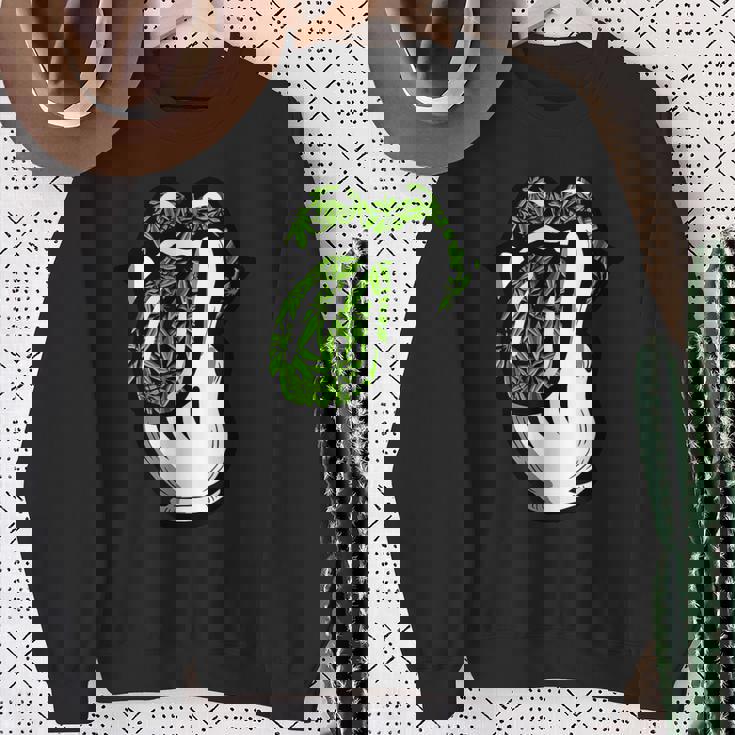 Lickmoke ウィードリーフパターン マリファナ420 大麻ポットギフト スウェットシャツ 年配の女性への贈り物