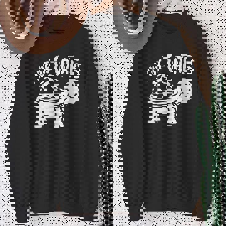 I Like Turtles かわいい 亀 愛 亀 海 動物 好き スウェットシャツ 年配の女性への贈り物