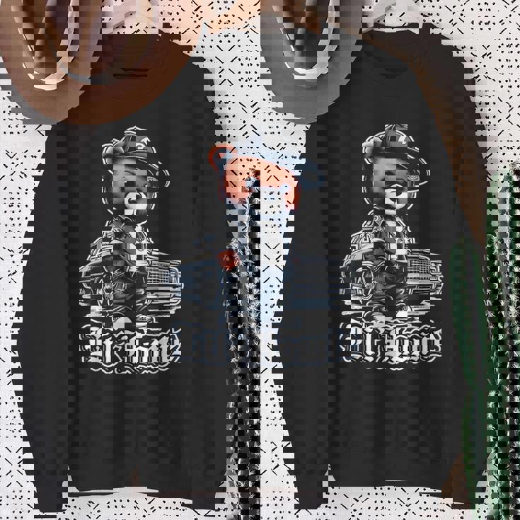 Lil Homie Lowrider かわいいテディベア ヒップホップ ローライダー チカーノ スウェットシャツ 年配の女性への贈り物