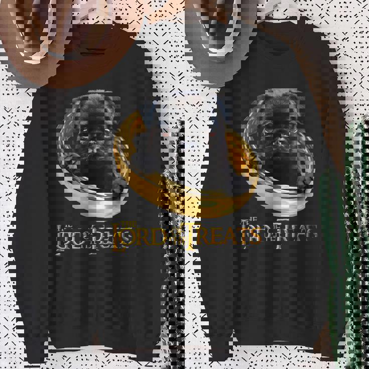 Lord Of The Treats 御馳走の主-クリスマスのための面白い黒いパグ犬 スウェットシャツ 年配の女性への贈り物