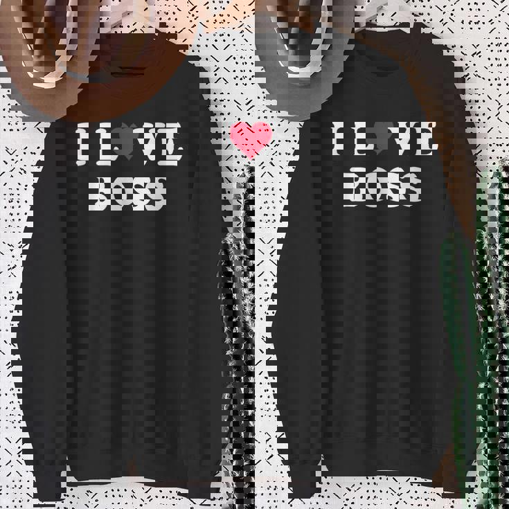 I Love Boss マッチング ガールフレンド&ボーイフレンド ボス名 スウェットシャツ 年配の女性への贈り物