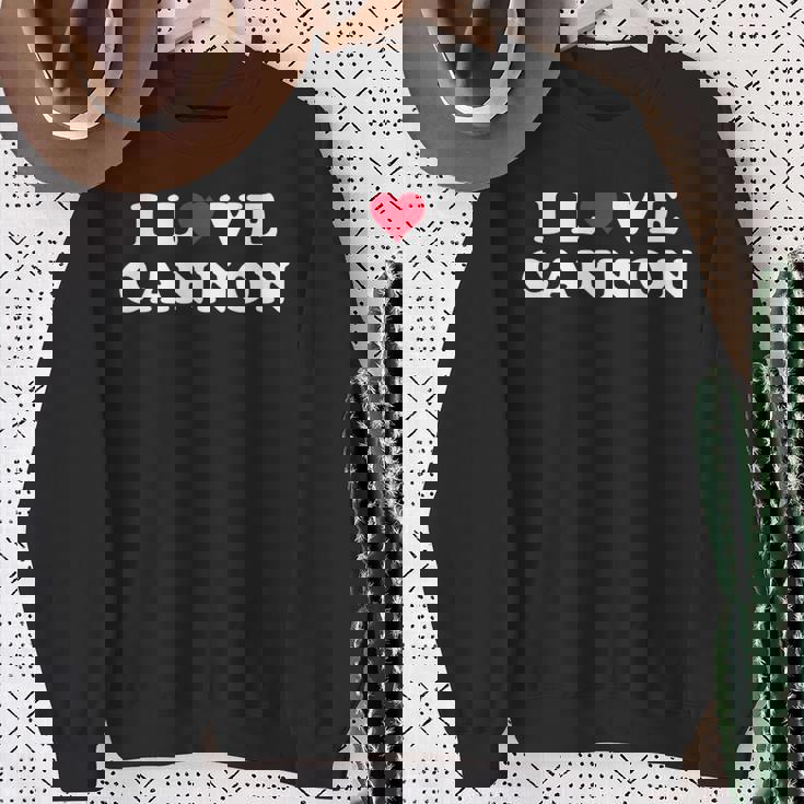 I Love Cannon マッチング ガールフレンド&ボーイフレンド キャノン名 スウェットシャツ 年配の女性への贈り物