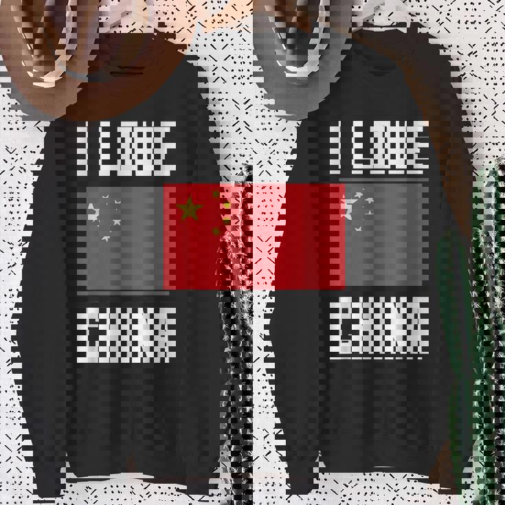 I Love China I Heart China 家族旅行 中国国旗 スウェットシャツ 年配の女性への贈り物