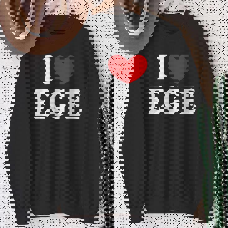 I Love Ege 私は愛する Ege スウェットシャツ 年配の女性への贈り物