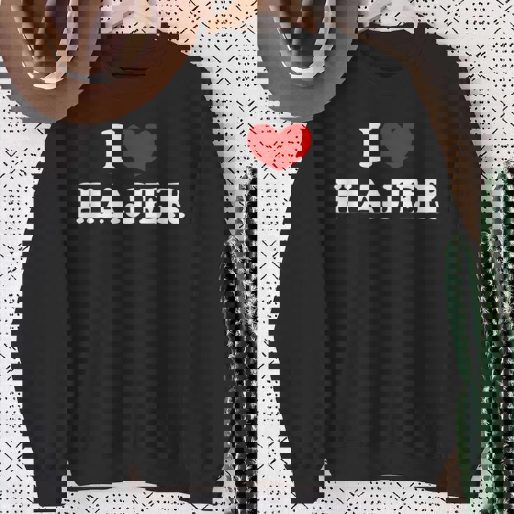 I Love Hajer 私は愛する Hajer スウェットシャツ 年配の女性への贈り物