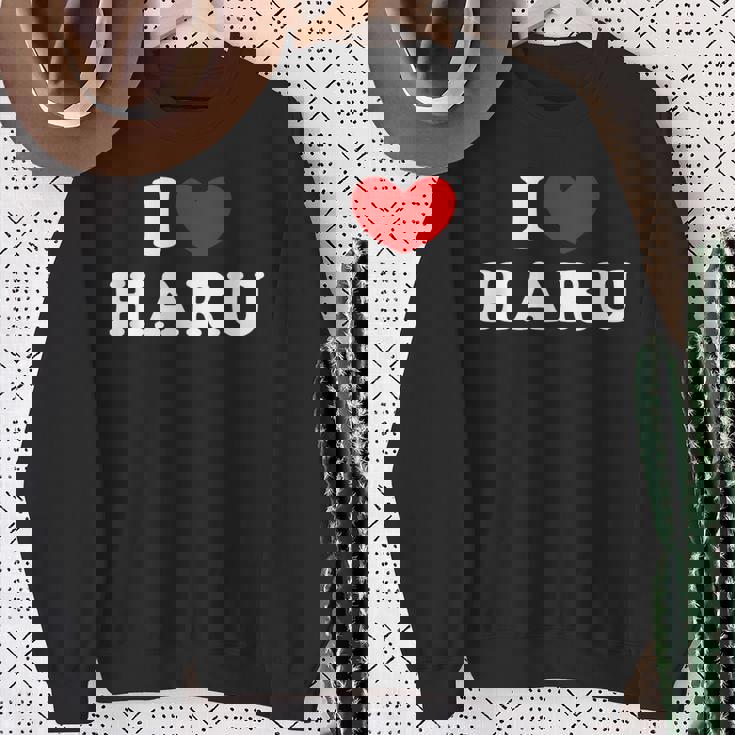 I Love Haru 私は愛する Haru スウェットシャツ 年配の女性への贈り物