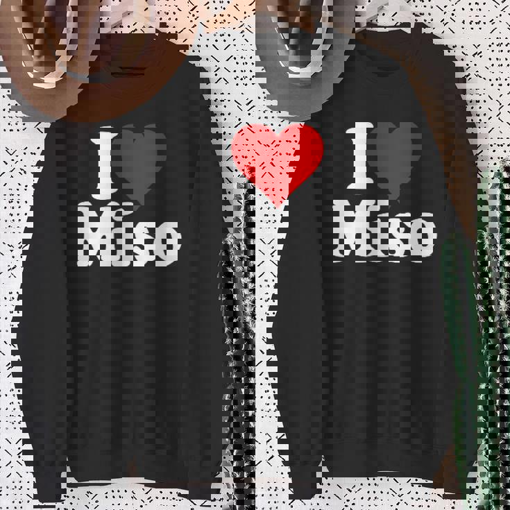 I Love Heart Miso 発酵大豆ペースト ミソスープ スウェットシャツ 年配の女性への贈り物