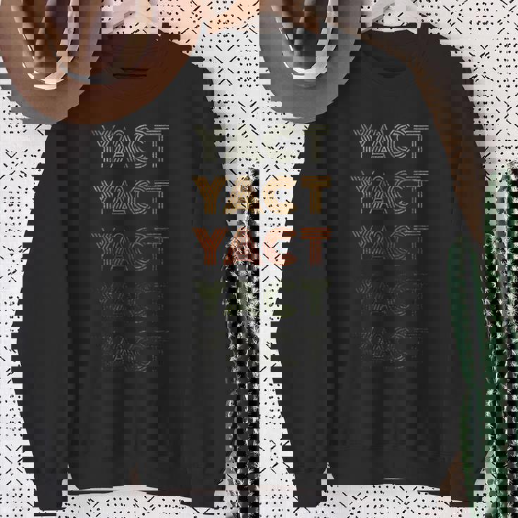 Love Heart Yact グランジ ビンテージスタイル ブラック ヤクト スウェットシャツ 年配の女性への贈り物