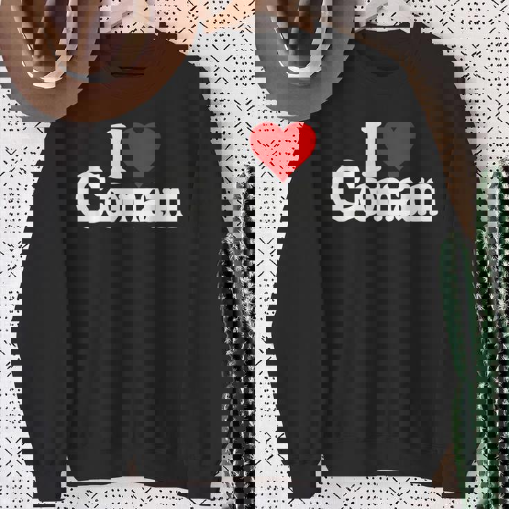 I Love Heart コナン ネームtシャツ スウェットシャツ 年配の女性への贈り物