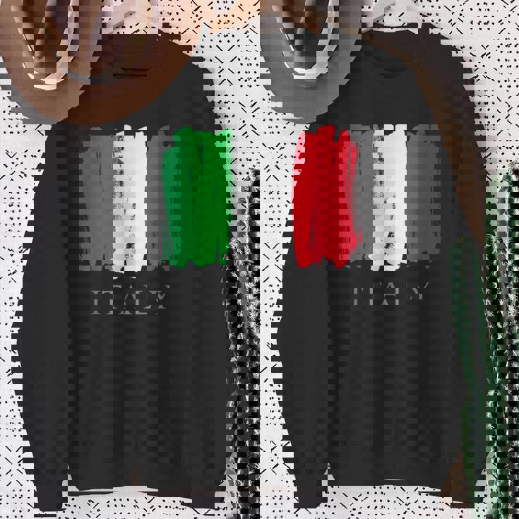 I Love Italy 、クールでキュートなイタリア国旗グラフィックデザイン スウェットシャツ 年配の女性への贈り物