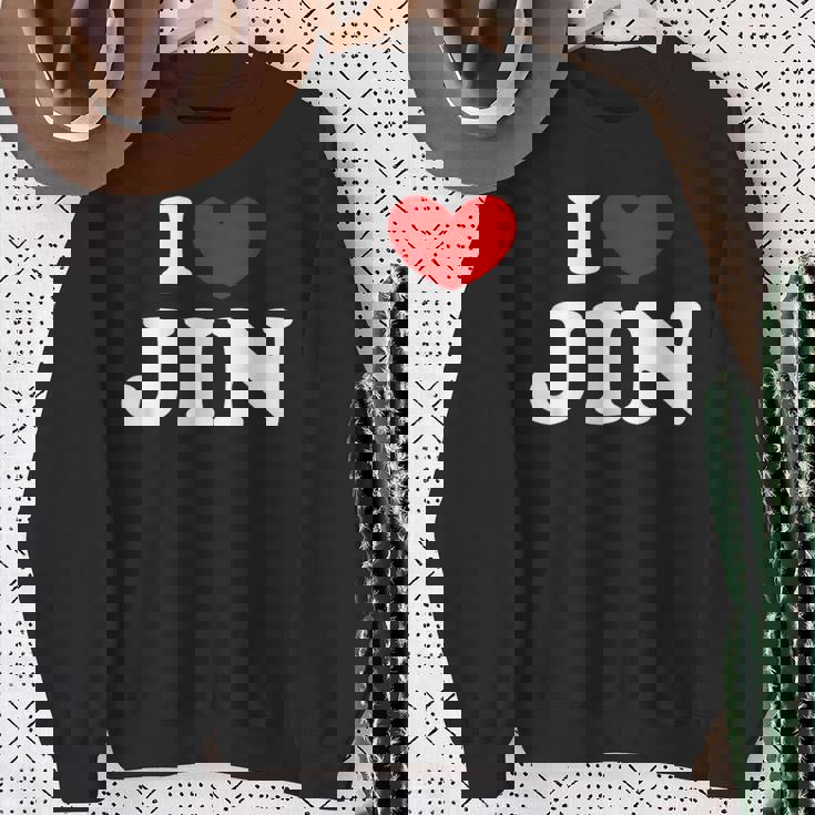 I Love Jin 私は愛する Jin スウェットシャツ 年配の女性への贈り物