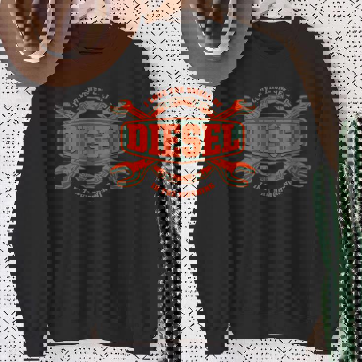 I Love Themell Of Diesel 車 メカニックオートサービスマン スウェットシャツ 年配の女性への贈り物