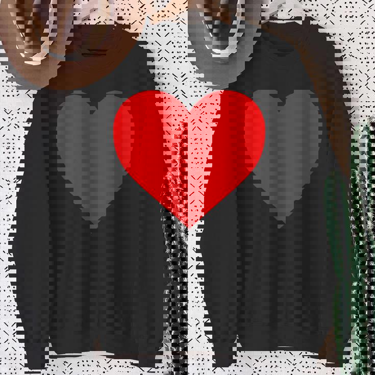 I Love You レッドハート バレンタインデー 絵文字 スウェットシャツ 年配の女性への贈り物