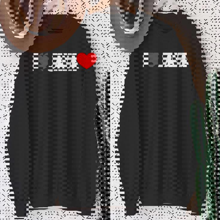 I Love ハート Java スウェットシャツ 年配の女性への贈り物