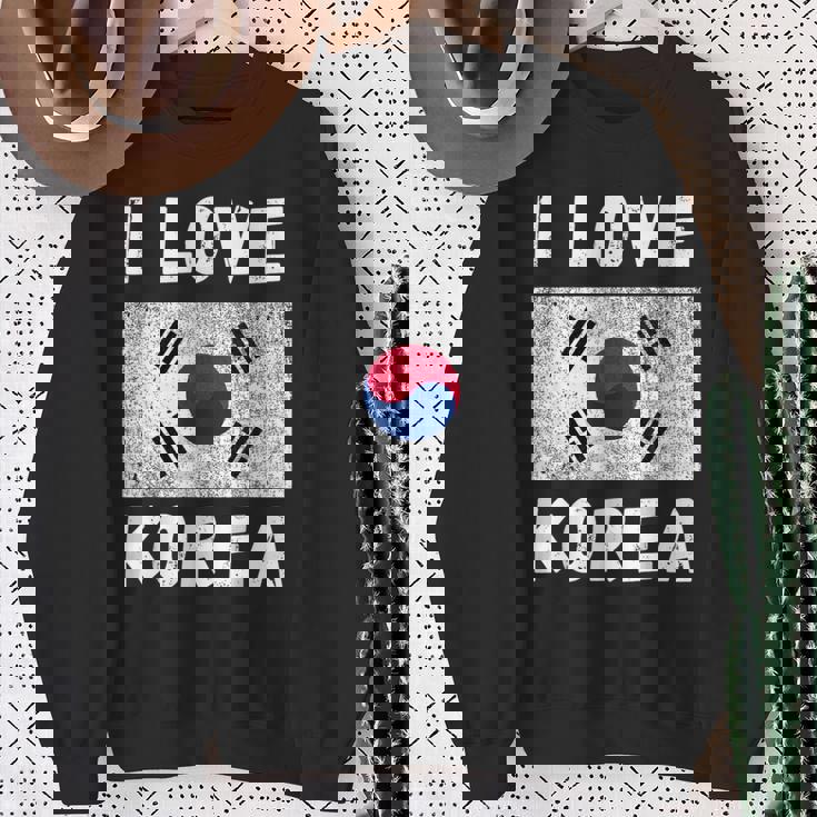 I Love 韓国 韓国 家族 旅行 お土産 スウェットシャツ 年配の女性への贈り物