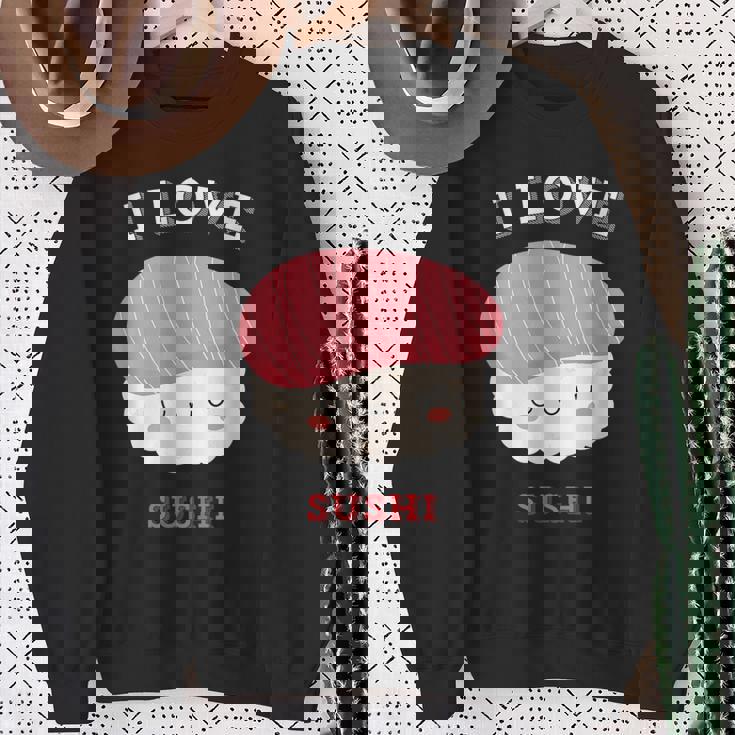 I Loveushi I Loveushi Japan Food 巻にぎり魚 スウェットシャツ 年配の女性への贈り物