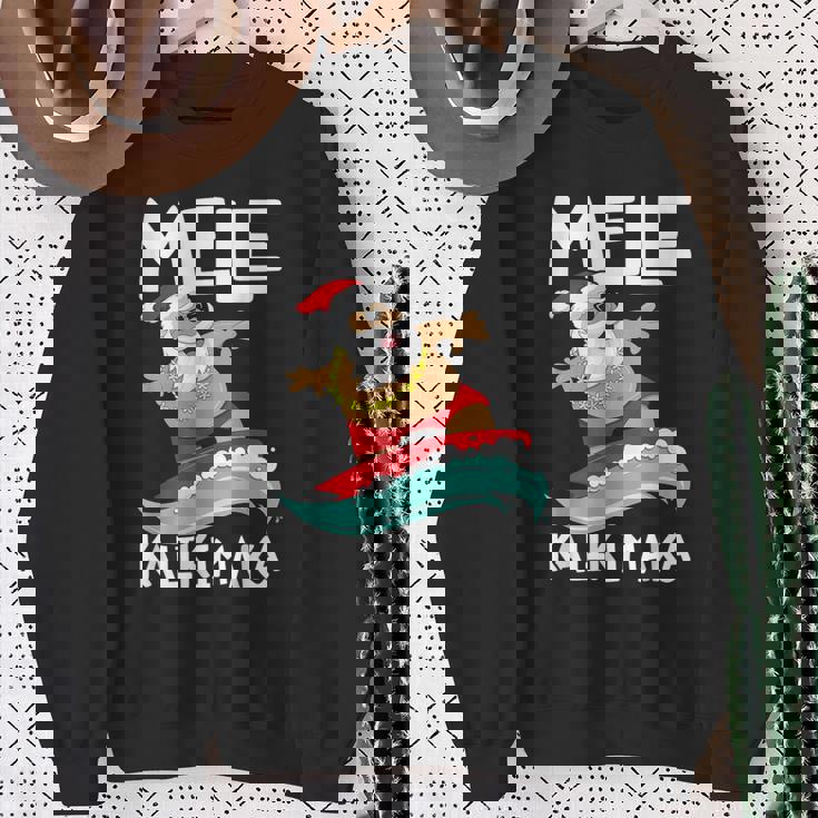 Mele Kalikimaka ハワイアン クリスマス ハワイ サーフィン サンタ スウェットシャツ 年配の女性への贈り物