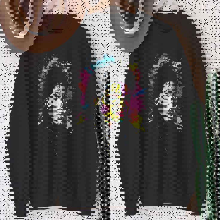 Mj Bad World 白黒スプラッター スウェットシャツ 年配の女性への贈り物