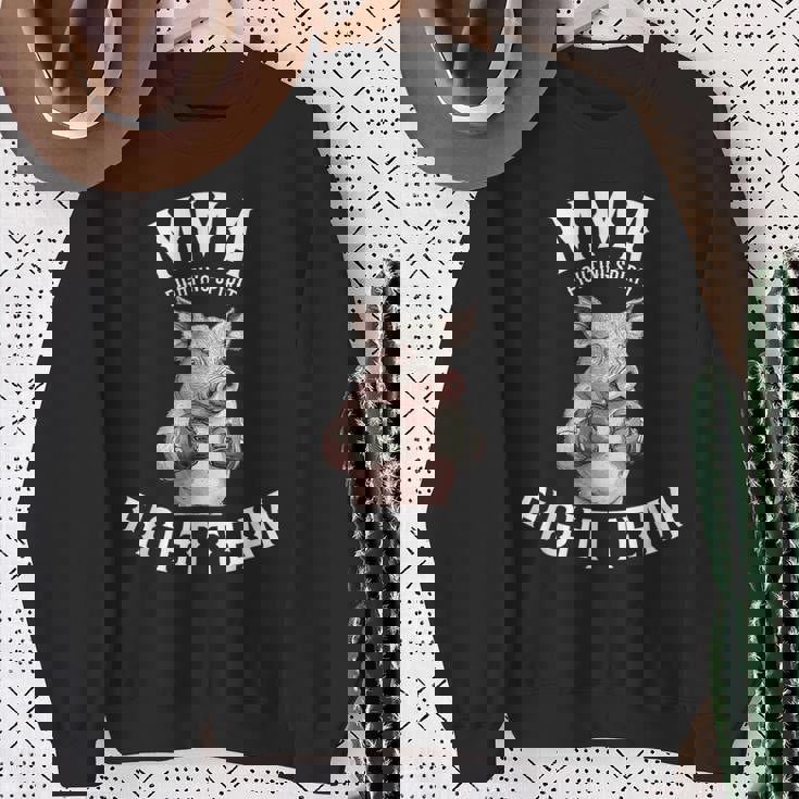 Mmaファイトチーム 面白い総合格闘技の豚 スウェットシャツ 年配の女性への贈り物