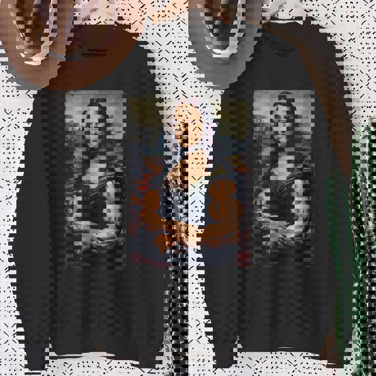 Mona Lisa 上腕二頭筋 ボディービル ジム ワークアウト 面白い モナリザ スウェットシャツ 年配の女性への贈り物