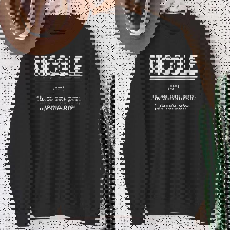 Nicole Definition ファニーファーストネーム ユーモアニックネーム ユニーク スウェットシャツ 年配の女性への贈り物