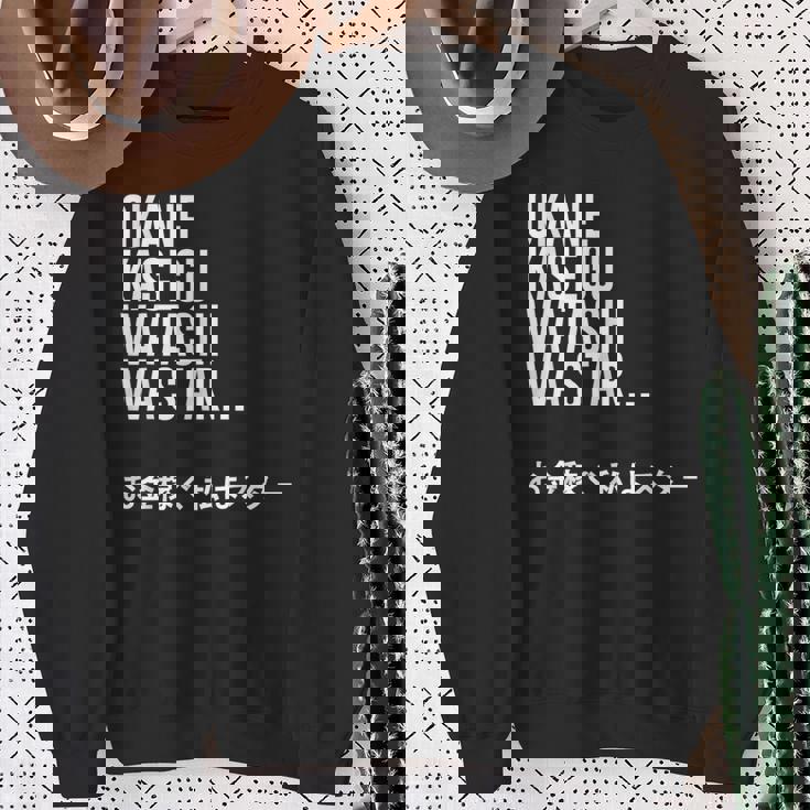 Okane Kasegu Watashi Watar お金を稼ぐ 私はスター Lyrics スウェットシャツ 年配の女性への贈り物