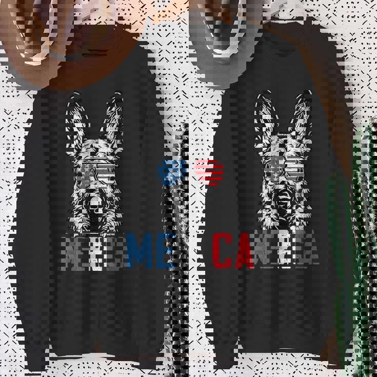 Patriotic German Shepherd Dog Merica 4Th Of July Sweatshirt Gifts for Old Women