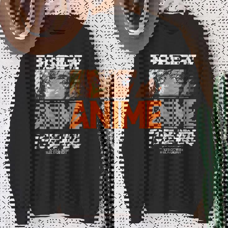 I Paused My Anime Manga Cute Weeb Kawaii Otaku アニメ グッズ スウェットシャツ 年配の女性への贈り物