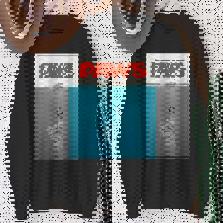 Paws Cat ファニーtシャツ、子猫映画ポスターパロディ スウェットシャツ 年配の女性への贈り物