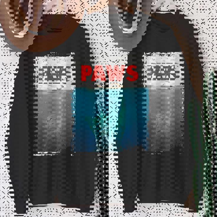 Paws 猫 子猫 ニャーパロディー おもしろ猫好き スウェットシャツ 年配の女性への贈り物