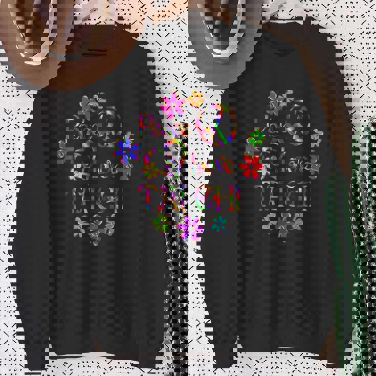 Peace Love 太極拳 スウェットシャツ 年配の女性への贈り物
