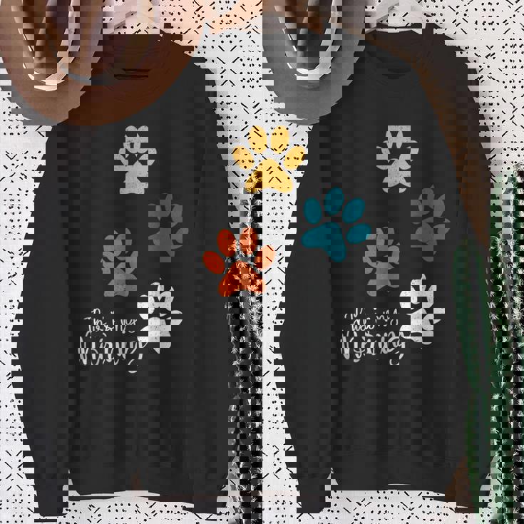 Pet Lover 肉球 犬 子犬 猫 プリント 肉球 ペット好き スウェットシャツ 年配の女性への贈り物