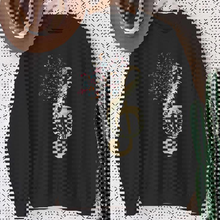 Pianist クラシカル楽器 ト音記号キーボード ピアノ スウェットシャツ 年配の女性への贈り物