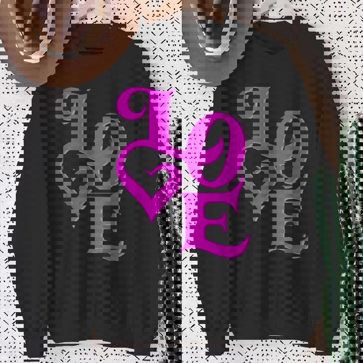 Pink Love ピンクカラーグラフィック スウェットシャツ 年配の女性への贈り物