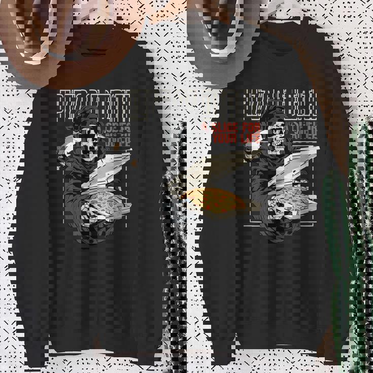 Pizza Of Death Pie Till I Die Grim Reaper Pizza Love スウェットシャツ 年配の女性への贈り物