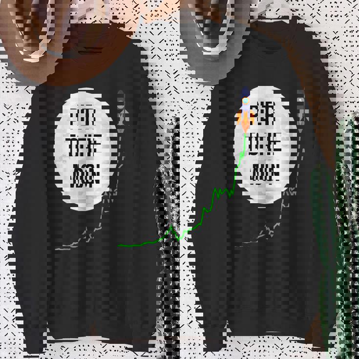 Pltr トゥザムーン株式ティッカー Wsb 面白いミーム スウェットシャツ 年配の女性への贈り物