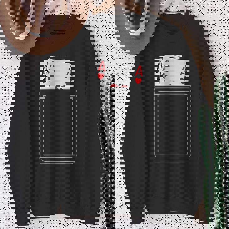 Pocket Aces Pokerpades & Heart 面白いポーカー ギフト スウェットシャツ 年配の女性への贈り物