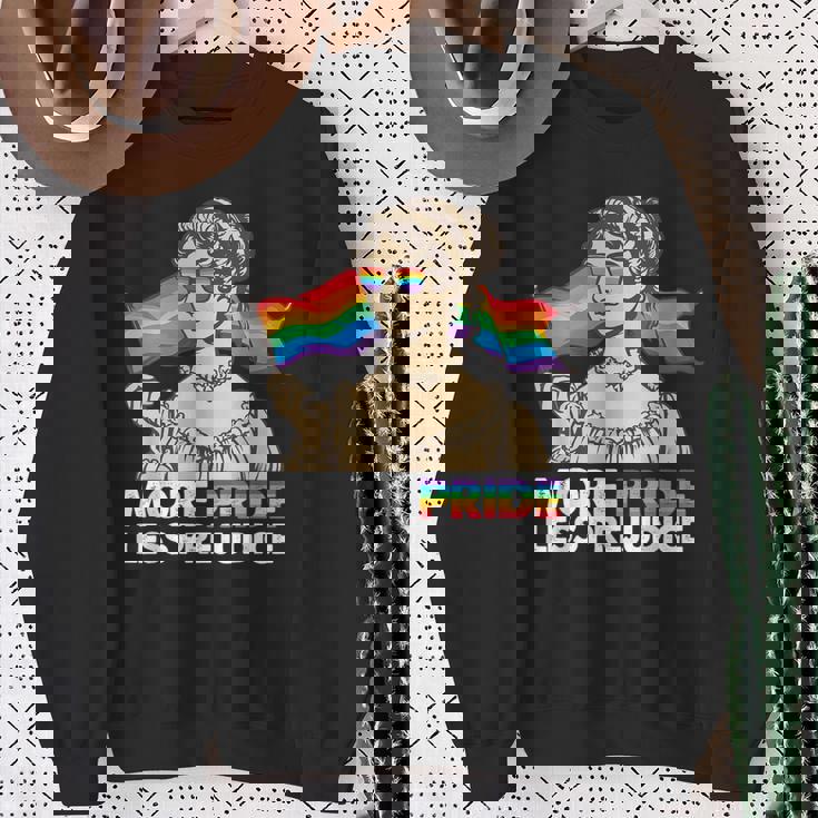 More Pride Less Prejudice Pride Month Gay Lesbian Lgbtq Ally Sweatshirt Gifts for Old Women