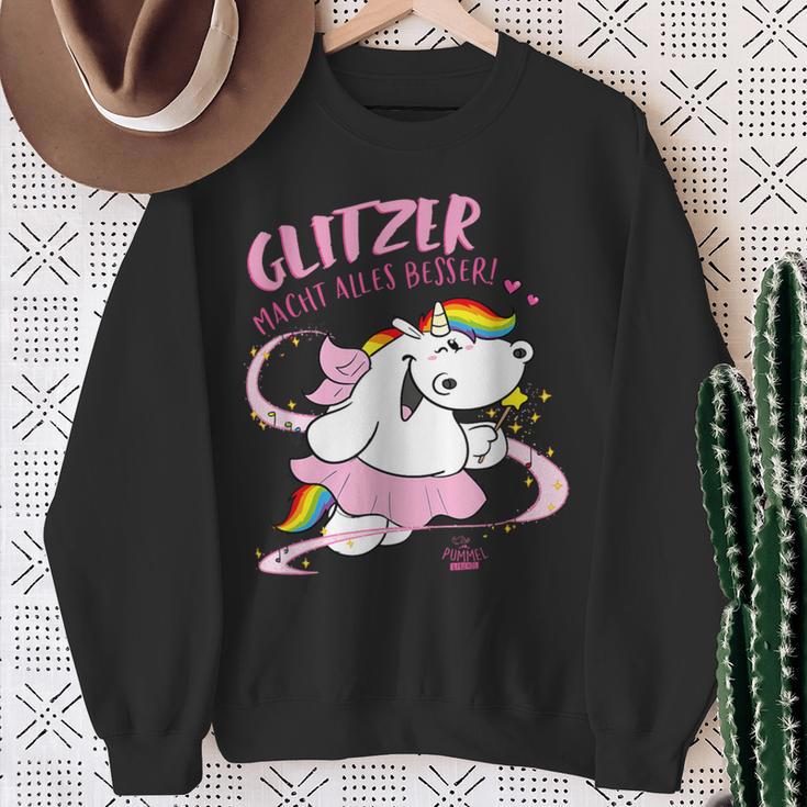 Pummel & Friends Pummelfee Pummeleinhorn Glitzer Sweatshirt Geschenke für alte Frauen