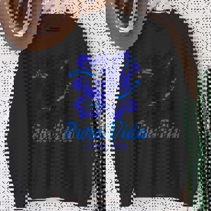 Puraida コスタリカ ブルー ハイビスカス スウェットシャツ 年配の女性への贈り物