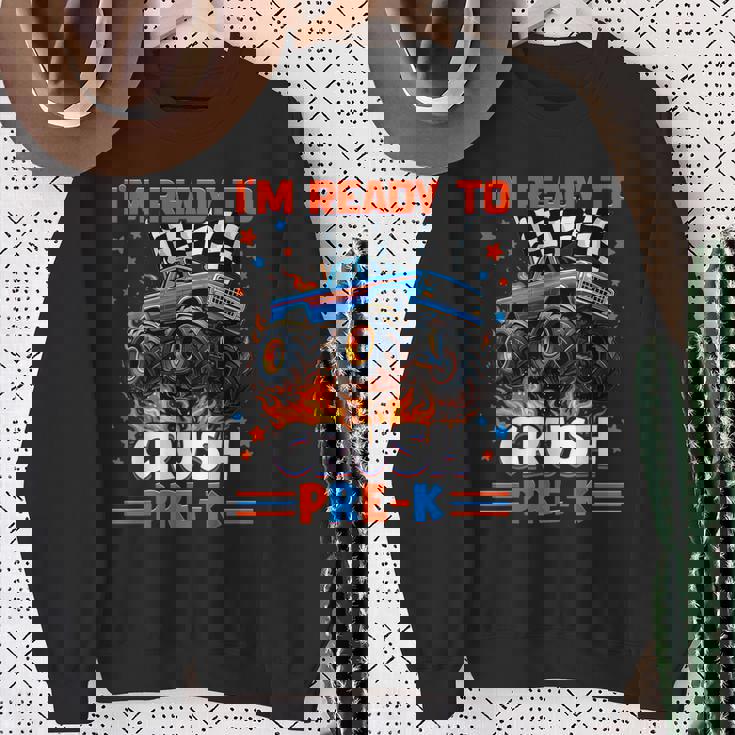 Ready To Crush Pre-K Pre K Monster Truck Back To School Boy Sweatshirt Gifts for Old Women