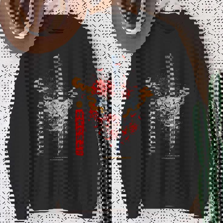 Redpider Lily And Japanese Anime Retro Oniamurai Mask スウェットシャツ 年配の女性への贈り物