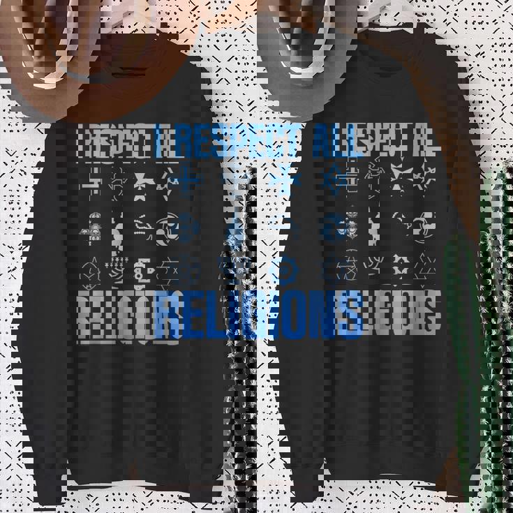 I Respect All Religions 精神性 寛容 受容 スウェットシャツ 年配の女性への贈り物