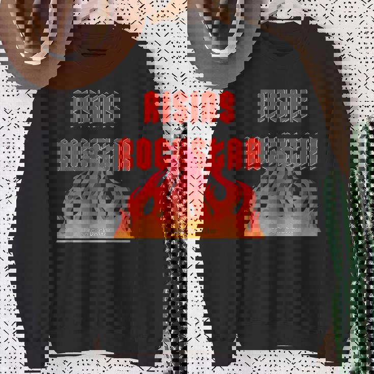 Rising Rockstar Fire Rocker Music Fun ロジックロックスター フェスティバル スウェットシャツ 年配の女性への贈り物
