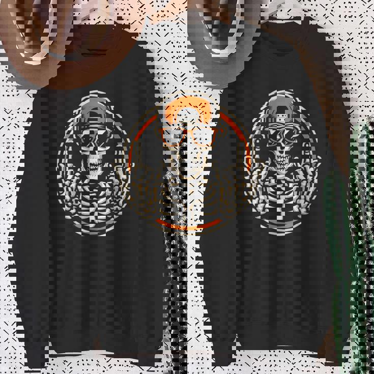 Rocker スケルトンキャップ スケーター 面白い ハロウィン パンクロック 男性 男の子 スウェットシャツ 年配の女性への贈り物