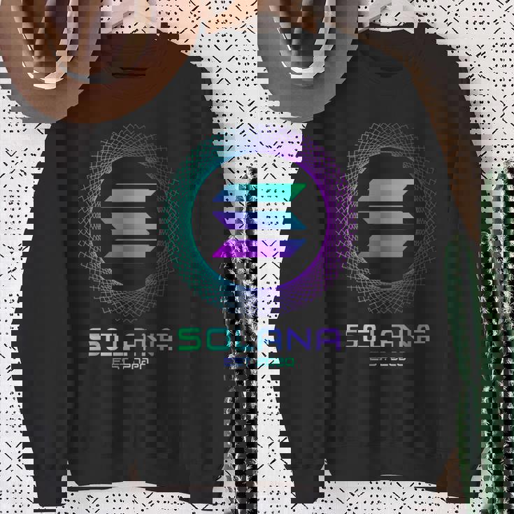 Solanaolコイン暗号ロゴブロックチェーン ソラナ スウェットシャツ 年配の女性への贈り物