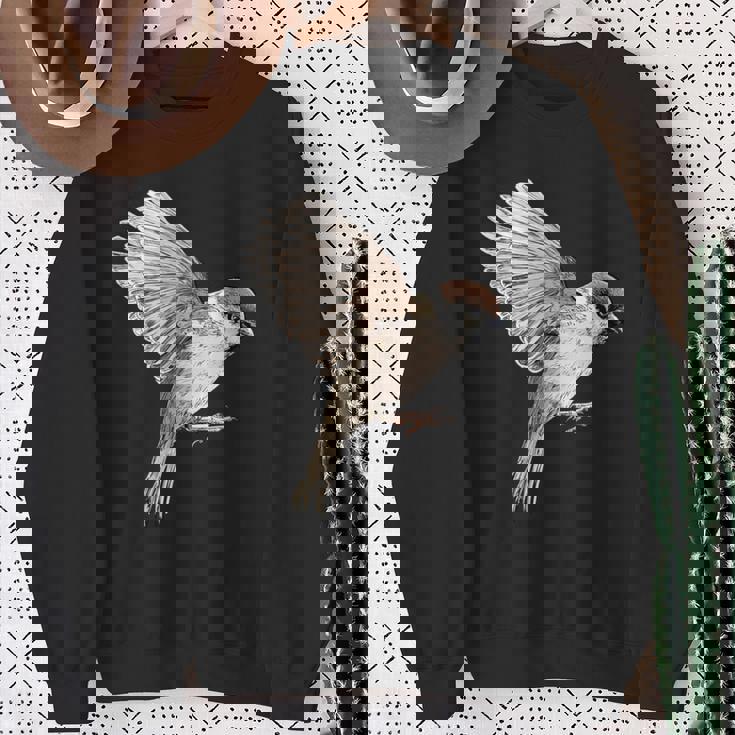 Sparrow-Spring-スズメ-春-自由-鳥-動物 スウェットシャツ 年配の女性への贈り物